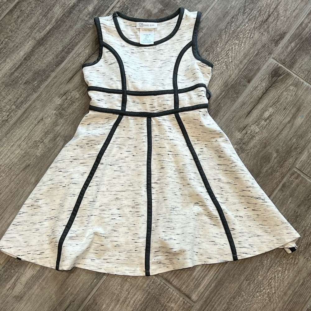Bonnie Jean Girls Dress Size‎ 6 Gray White Fit & Flare Sleeveless